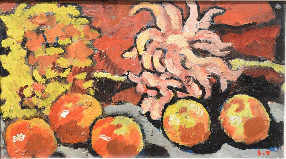 Appraisal: Louis Valtat - Pommes et Dahlias oil on canvas on