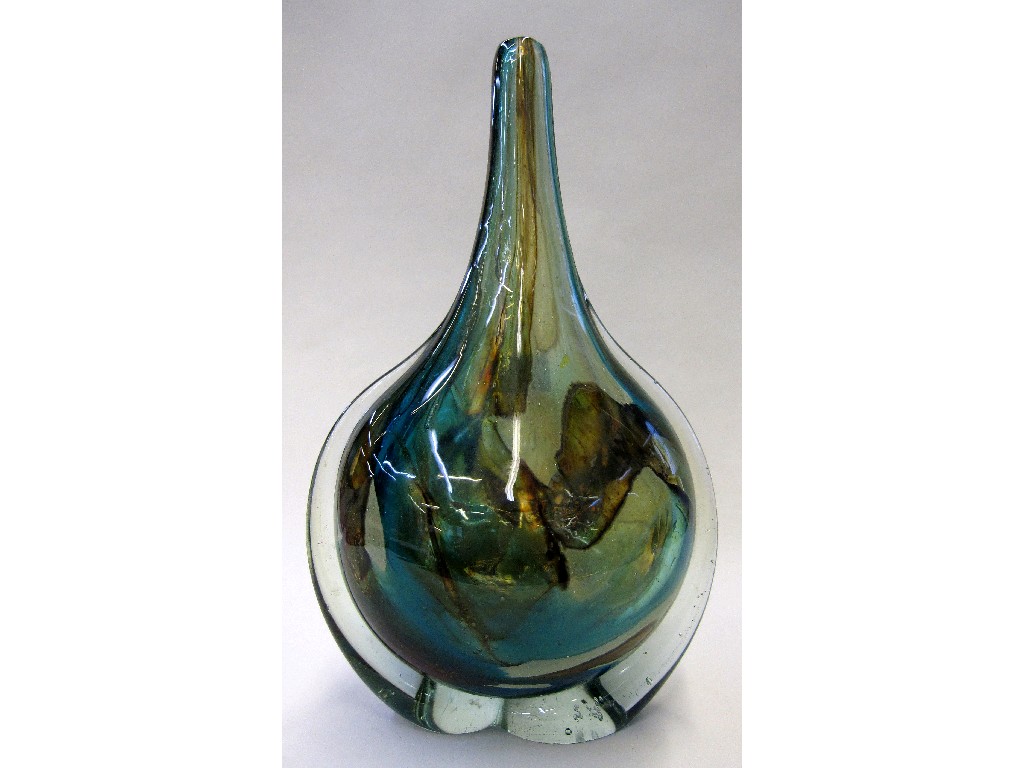 Appraisal: Mdina glass vase with green and brown swirled decoration