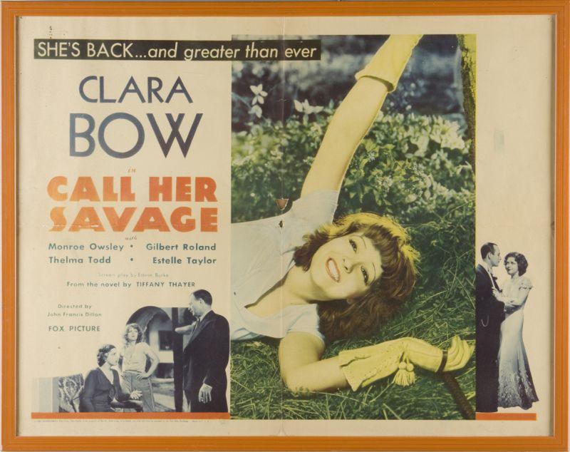 Appraisal: Clara Bow's Call Her Savage Fox Poster half sheet directed