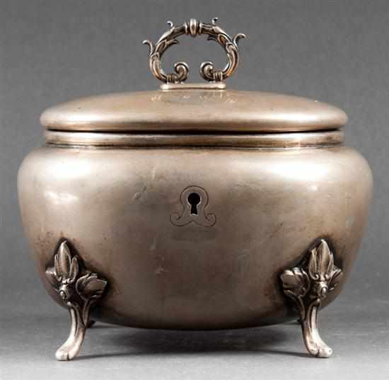 Appraisal: Austro-Hungarian silver tea caddy with hallmarks of Vienna late th