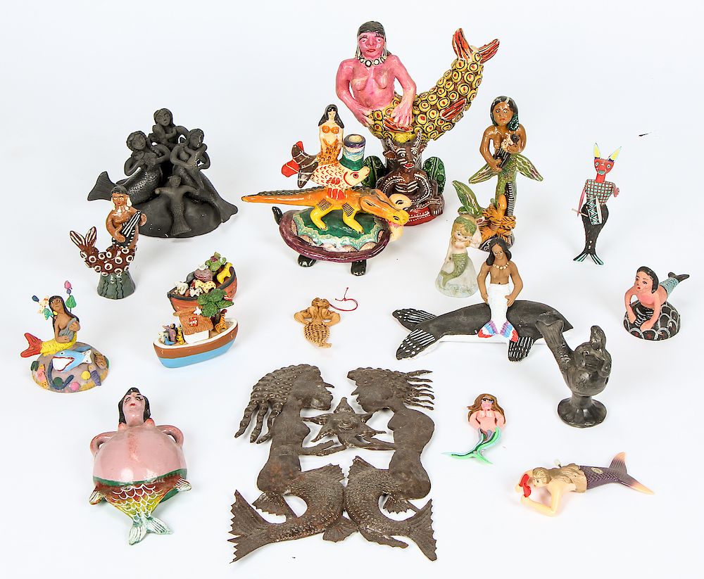 Appraisal: Estate Lot of Mermaid Theme Folk Art Estate Lot of