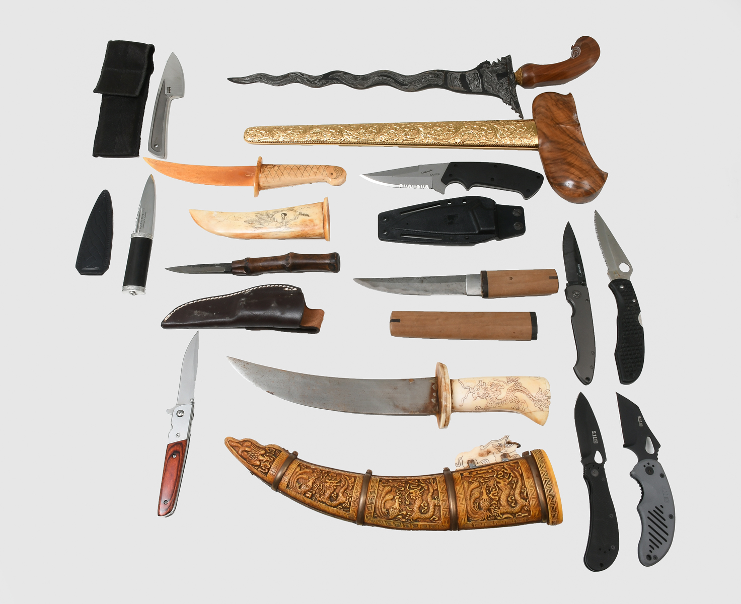 Appraisal: PC KNIFE COLLECTION of these knives have a folding blade