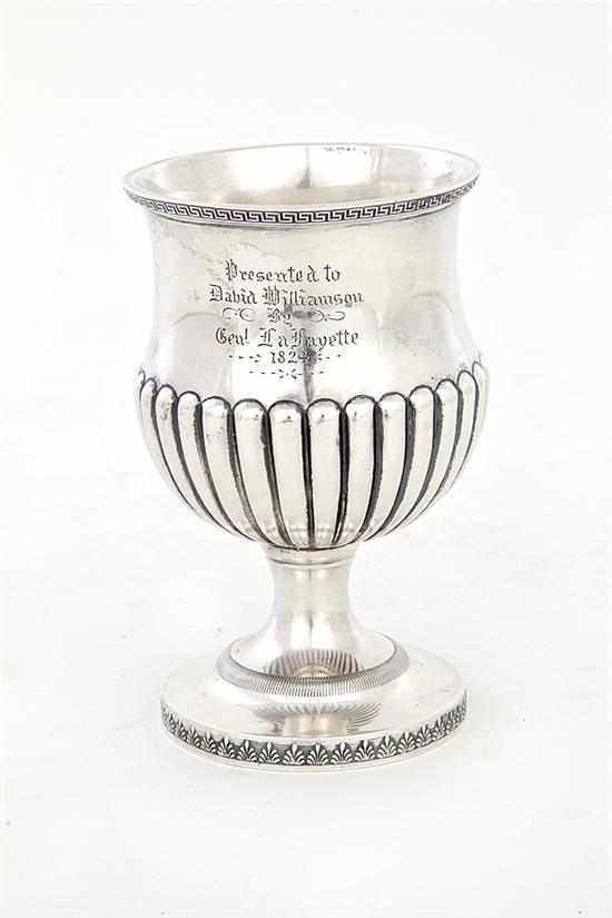 Appraisal: Sterling LaFayette goblet S Kirk Son reproduction of the ''Lafayette