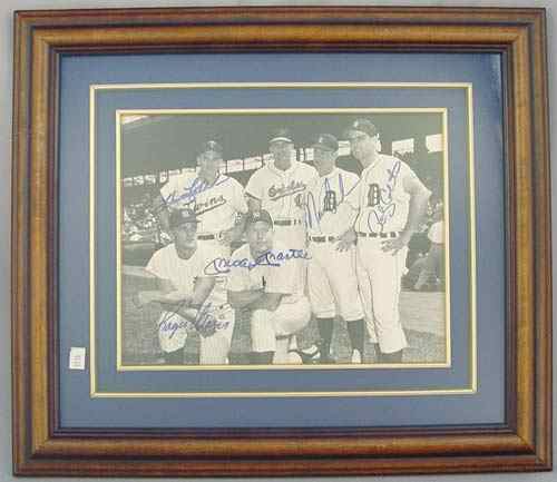 Appraisal: AUTOGRAPH PHOTO MANTLE MARIS KILLEBREW COLAVITO CASH ALL STARS Black