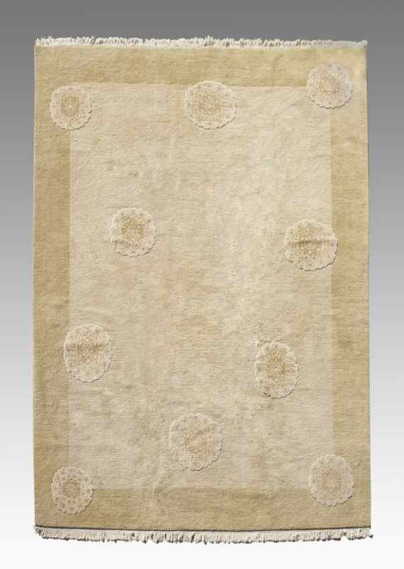 Appraisal: TIBETAN HAND KNOTTED WOOL MODERN RUG ' '' x '