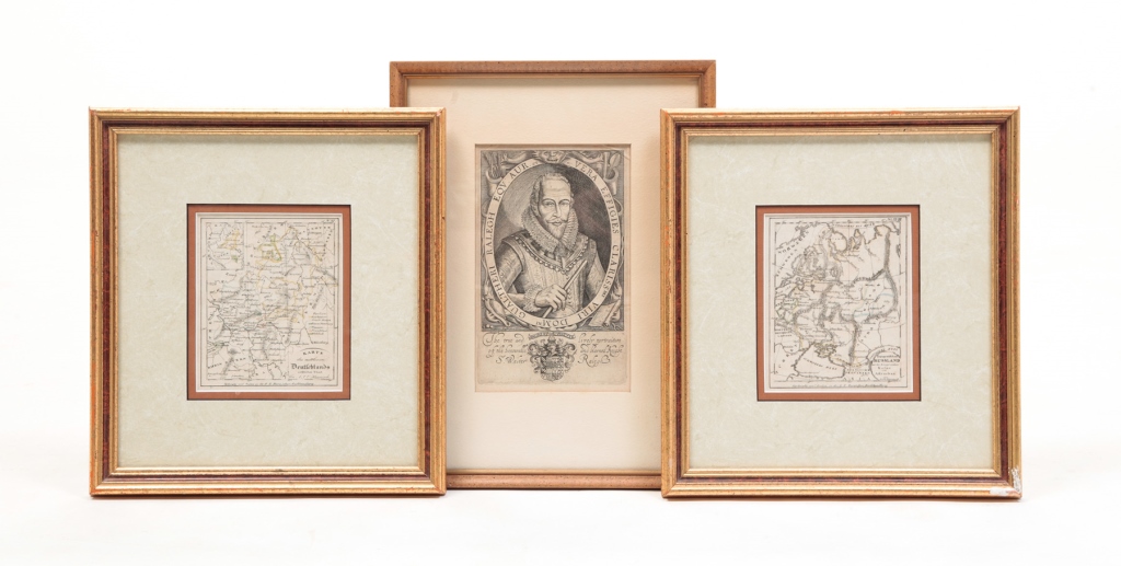 Appraisal: Two early th century German hand colored engravings of maps