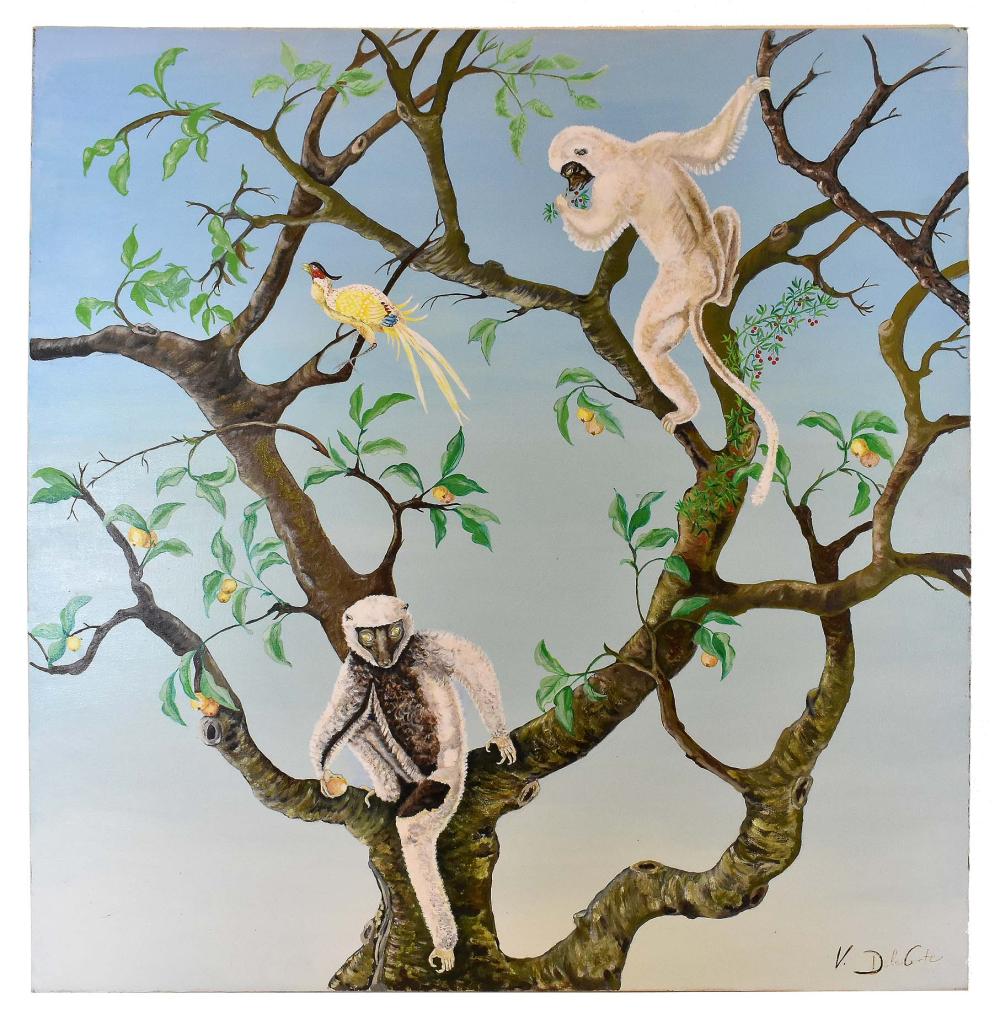 Appraisal: V DELACORTE EUROPEAN AMERICAN SCHOOL TH CENTURY Whimsical Monkeys at