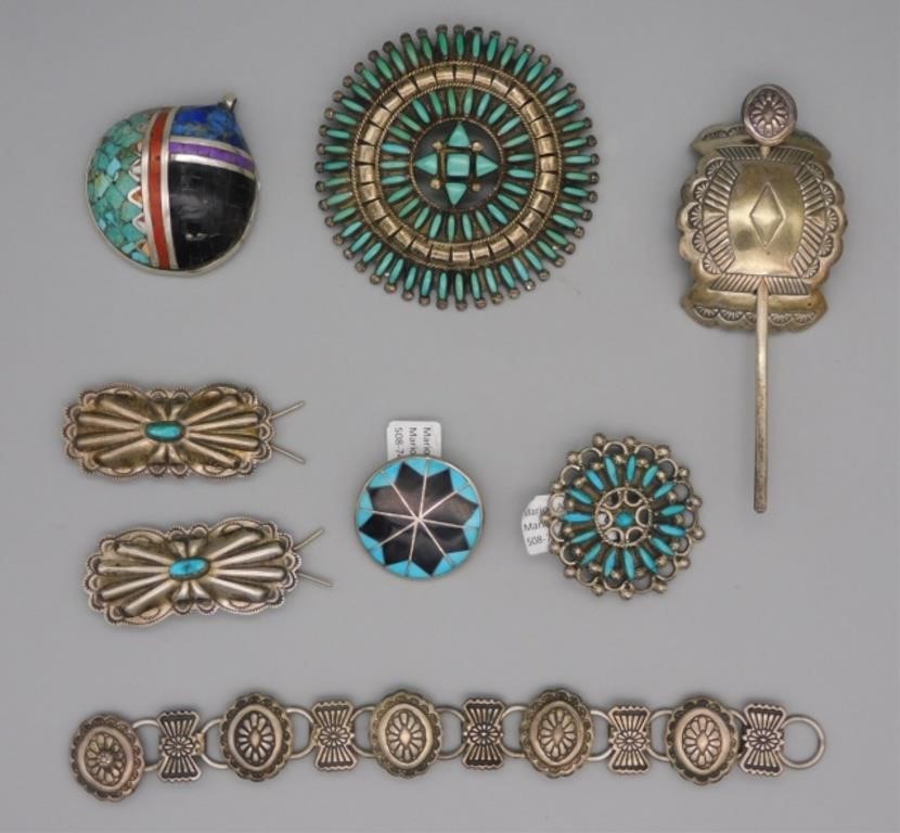 Appraisal: NATIVE AMERICAN SILVER JEWELRY TH CENTURY American Southwest Vintage pawn