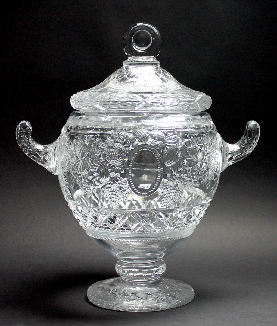 Appraisal: William Fritsche for Webb a 'Rock Crystal' glass lidded punch