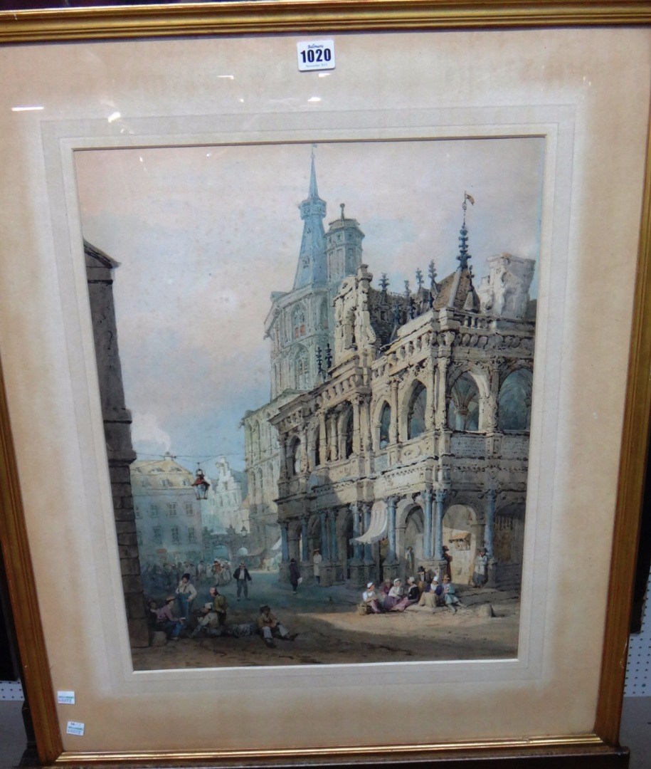 Appraisal: Samuel Prout - Town hall Cologne watercolour cm x cm