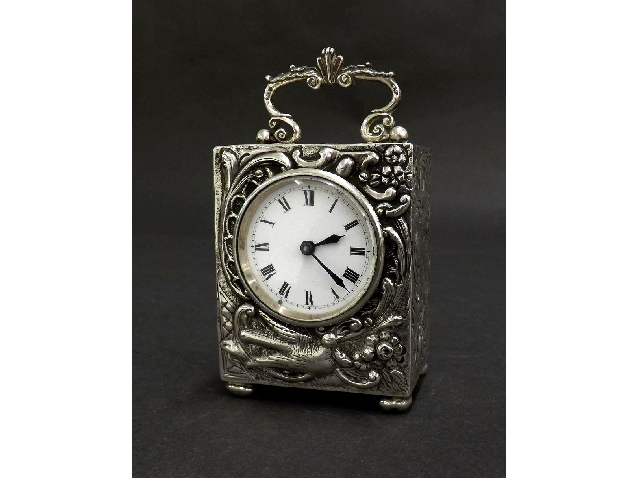 Appraisal: Fine small silver cased carriage timepiece hallmarked for William Comyns