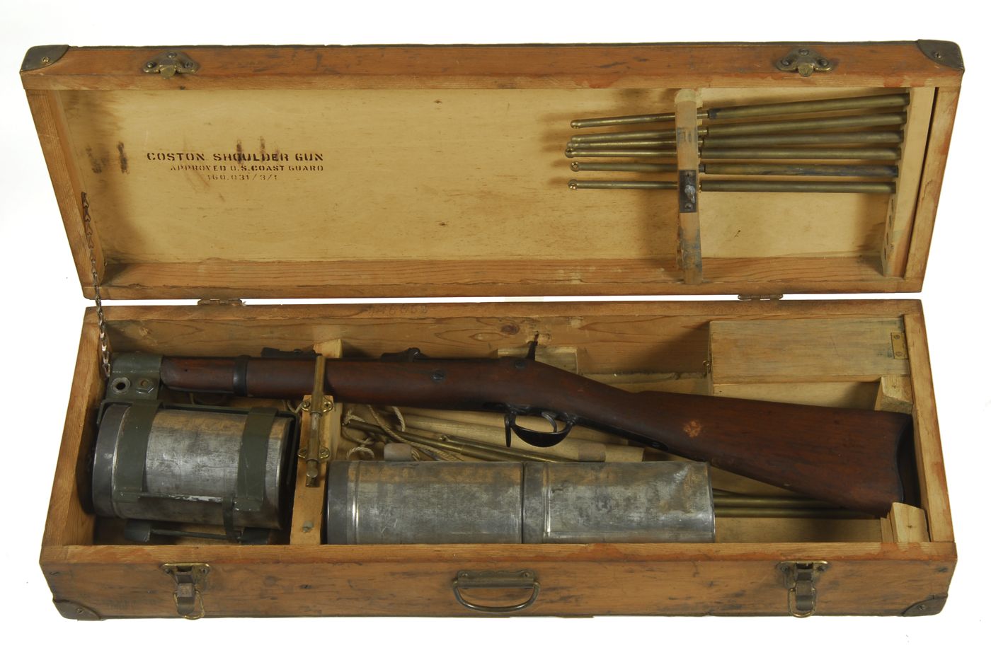 Appraisal: CASED LINE-THROWING GUN By Coston Co U S Springfield Trapdoor