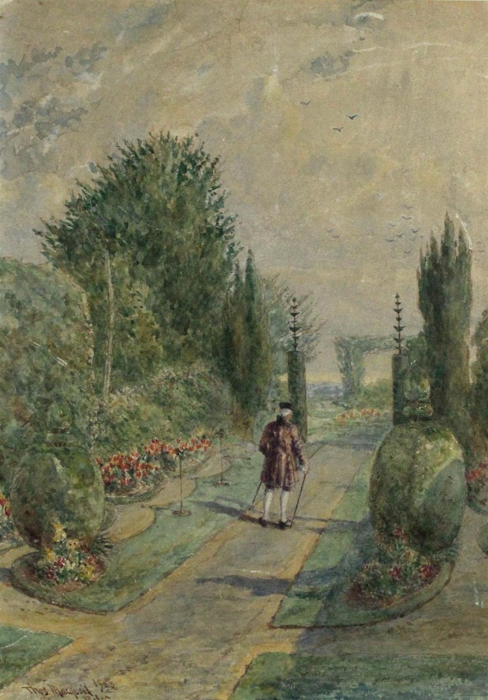 Appraisal: THOMAS ROBERT MACQUOID BRITISH - A STROLL IN THE GARDEN