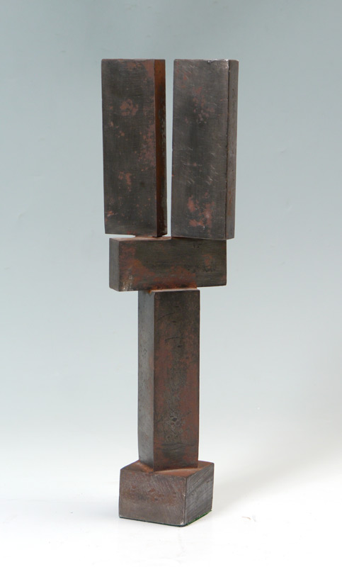 Appraisal: CUBIST MODERNE IRON SCULPTURE SIGNED MARKHOFF '' h signed and