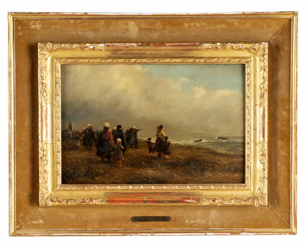 Appraisal: DAVID AC ARTZ DUTCH - FIGURES ON A BEACHoil on