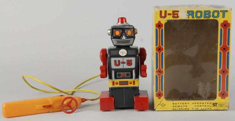 Appraisal: Tin Litho U- Robot Battery-Op Toy Description Japanese Working Made