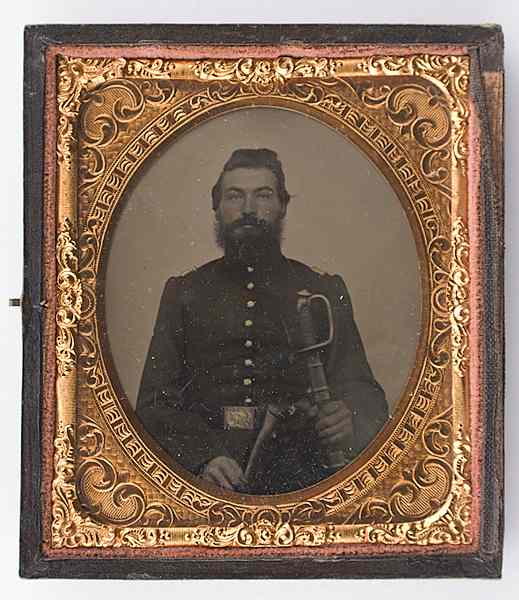 Appraisal: Civil War Sixth Plate Tintype of an Armed Union Soldier