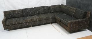 Appraisal: pc Harvey Probber Black Fabric Sofas One piece with wedge