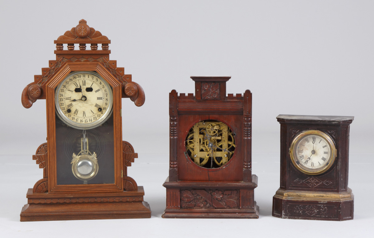 Appraisal: Kroeber Calendar Clock Walnut case with old finish Original signed