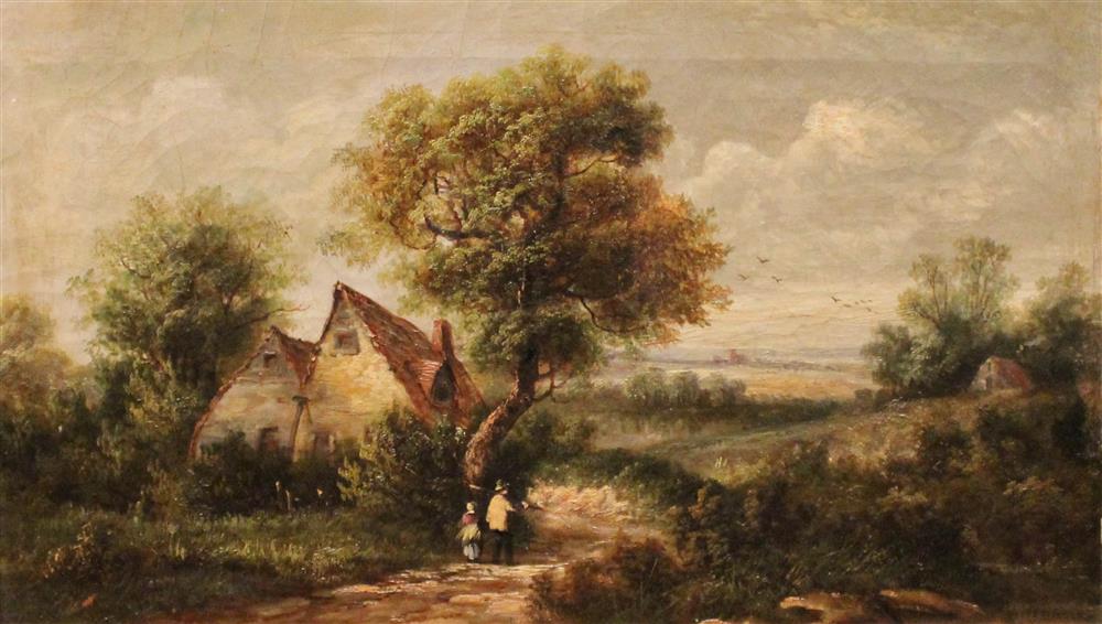 Appraisal: A VENABLES BRITISH SCHOOL VIEW AT GODALMING SURREY Oil on