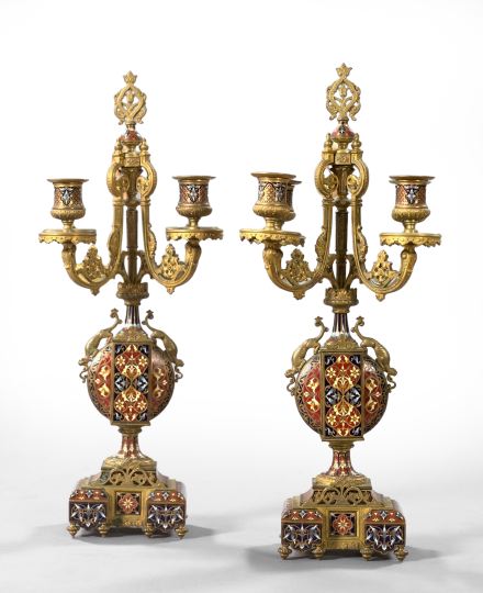 Appraisal: Pair of French Four-Light Candelabra fourth quarter th century of