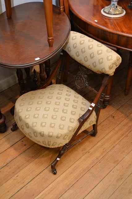 Appraisal: A LATE VICTORIAN WALNUT SALON CHAIR