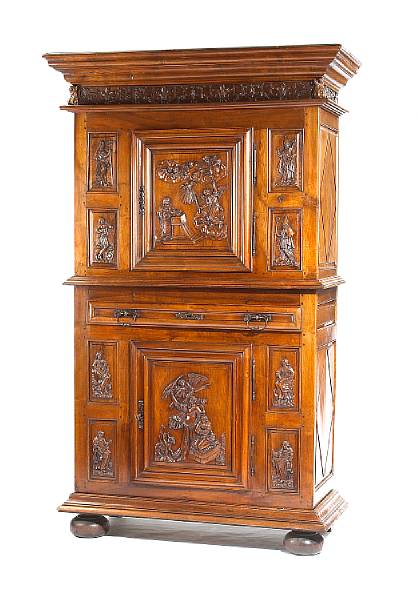 Appraisal: A Louis XIV carved walnut cabinet Rhone Valleyearly th century