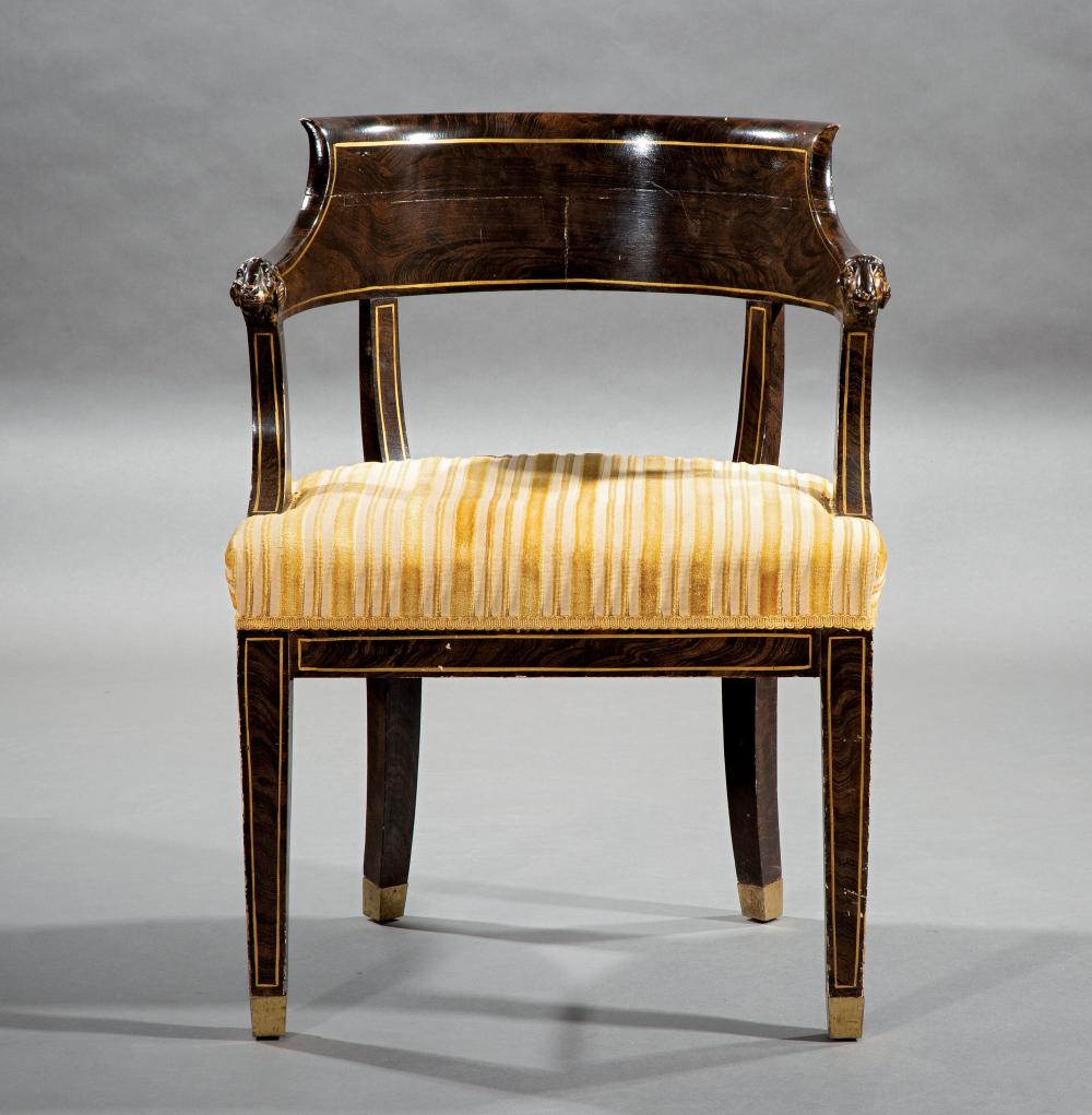 Appraisal: Regency Faux Bois and Parcel Gilt Armchair early th c