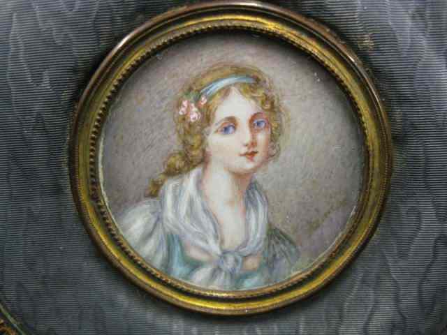 Appraisal: French Victorian Dresser Box withminiature portrait on ivory of young