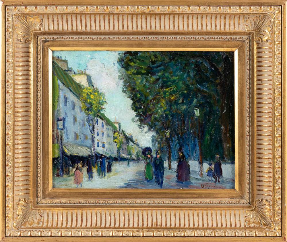 Appraisal: FRENCH SCHOOL MID- TH CENTURY RUE DE MICHEL PARIS OIL