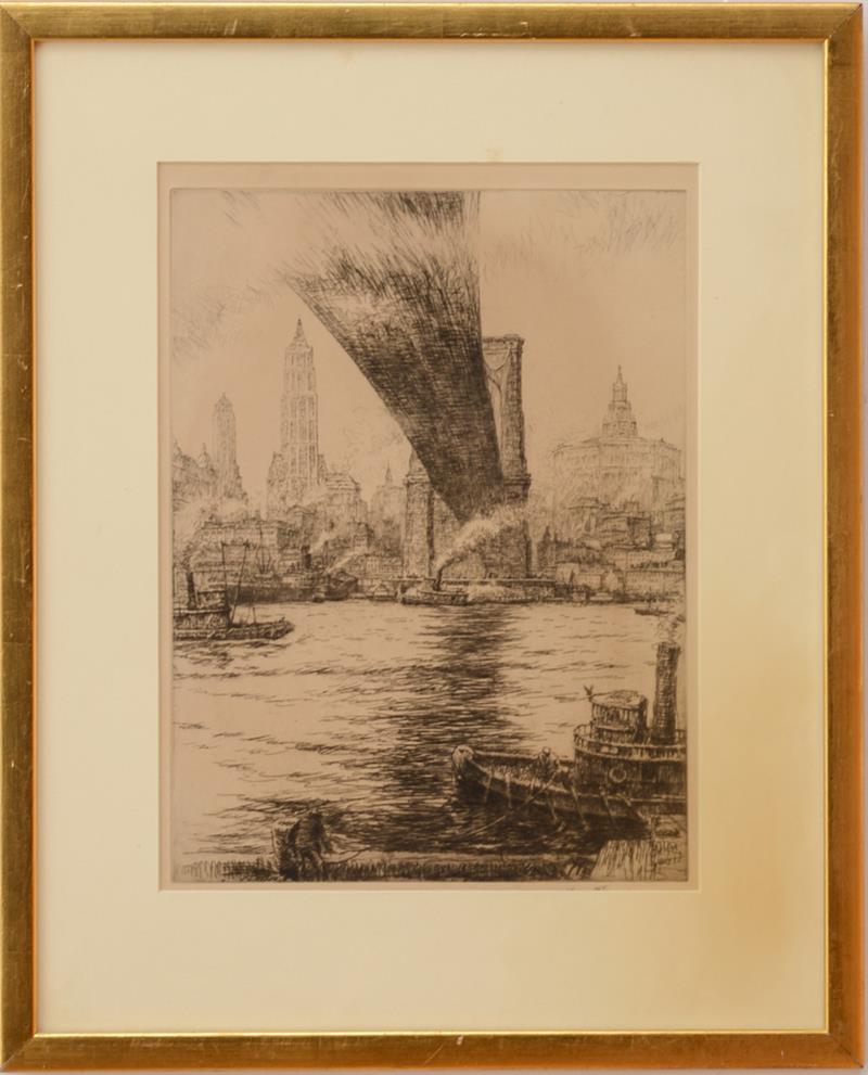 Appraisal: KERR EBY - BROOKLYN BRIDGE AND LOWER NEW YORK Two