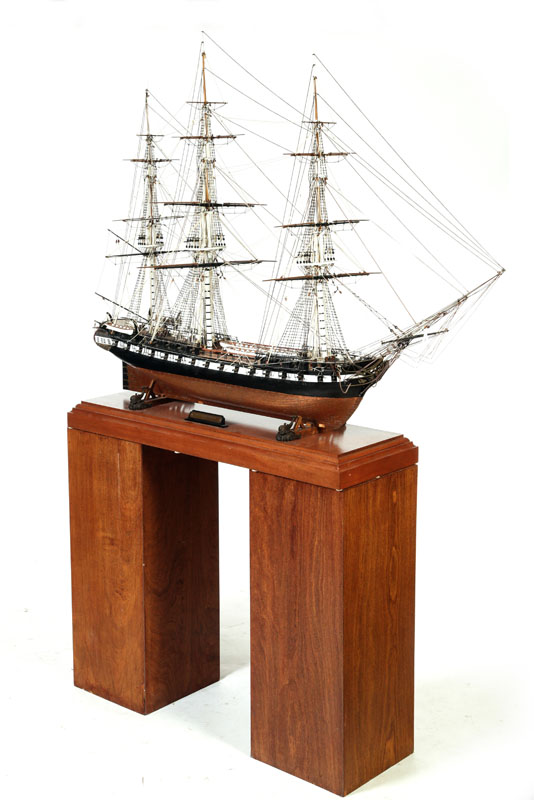 Appraisal: LARGE MODEL OF THE SHIP CONSTITUTION American th century Wooden