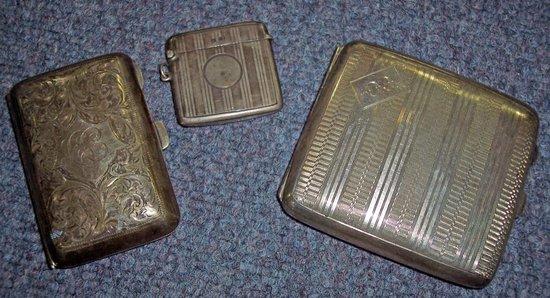 Appraisal: An engine turned cigarette case Birmingham another Birmingham and a