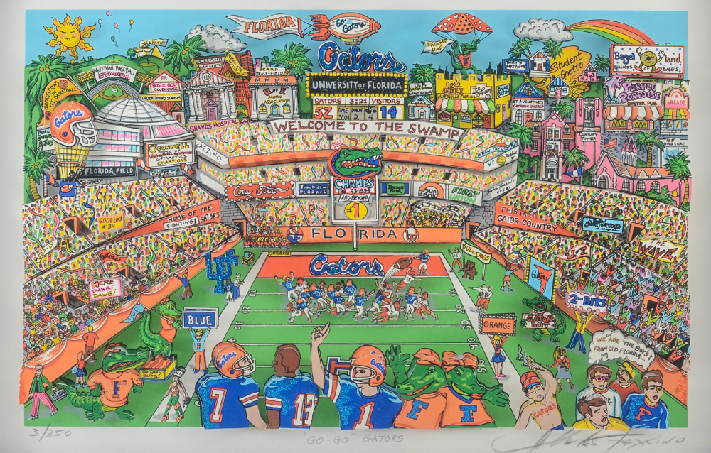 Appraisal: FAZZINO Charles American - ''Go Go Gators'' D serigraph sight