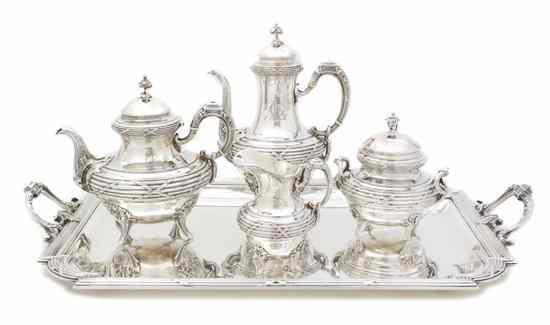 Appraisal: A French Silver Tea and Coffee Service Henri Soufflot comprising