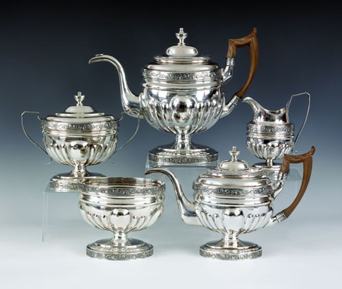 Appraisal: Philadelphia five piece silver tea service ca bearing the touch