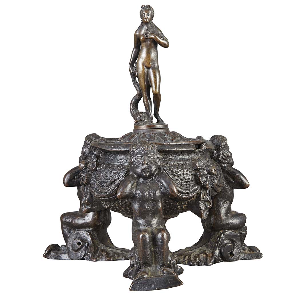 Appraisal: Italian Bronze Inkwell In the style of Niccolo Roccatagliata late