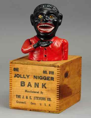 Appraisal: JOLLY 'N MECHANICAL BANK - BLUE BOW TIE J E