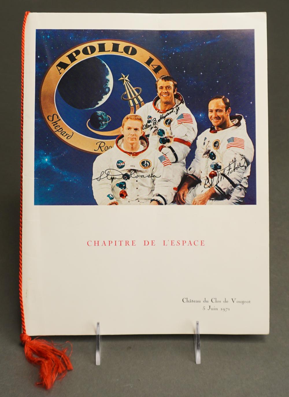 Appraisal: Apollo Chapitre de L'Espace Menu from Chateau de Clos de