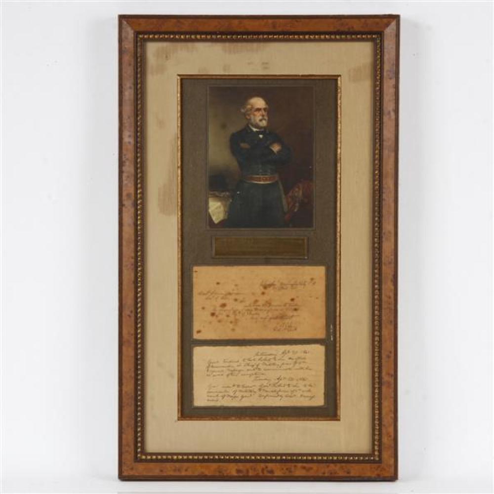 Appraisal: FRAMED PRESENTATION OF ROBERT E LEE'S RESIGNATION LETTER FROM THE