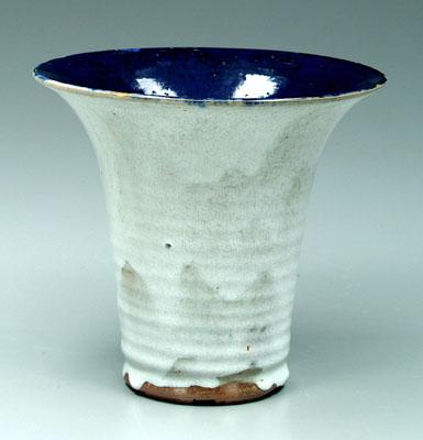 Appraisal: Jugtown vase sloped and everted rim foamy white glaze glossy