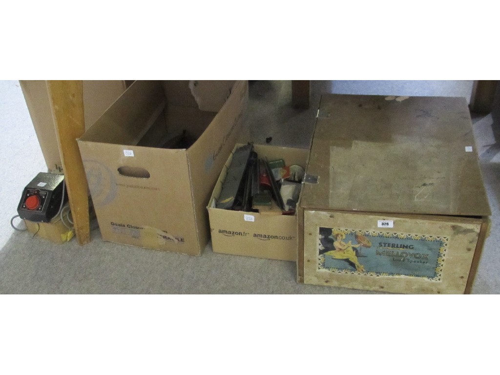 Appraisal: Lot comprising two boxes of model train parts and accessories