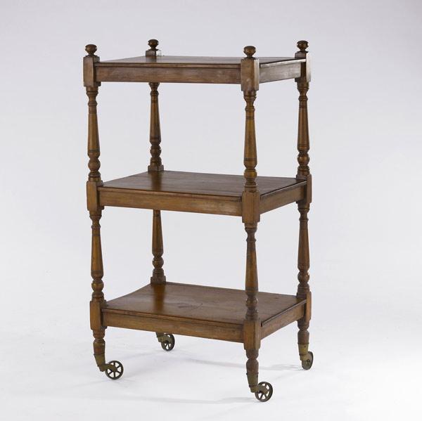 Appraisal: ENGLISH WHATNOT Mahogany with three tiers th C x x