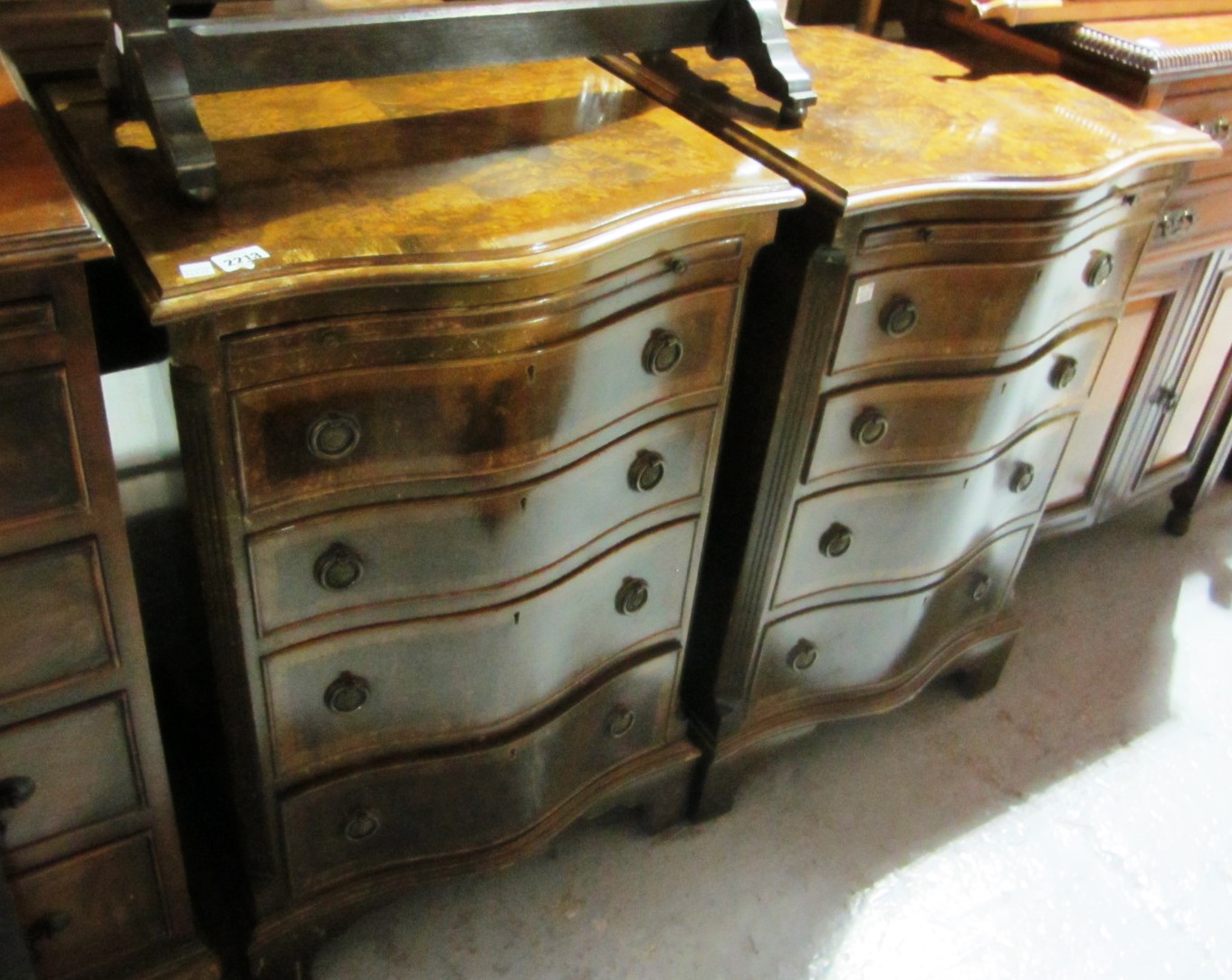 Appraisal: A pair of small mahogany bedside chests