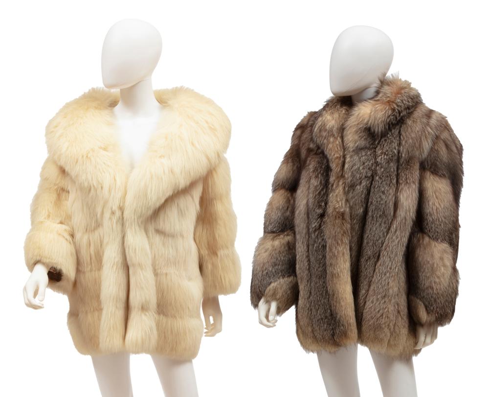 Appraisal: Two Chris Owens' Short Fur Coats one ivory mink interior