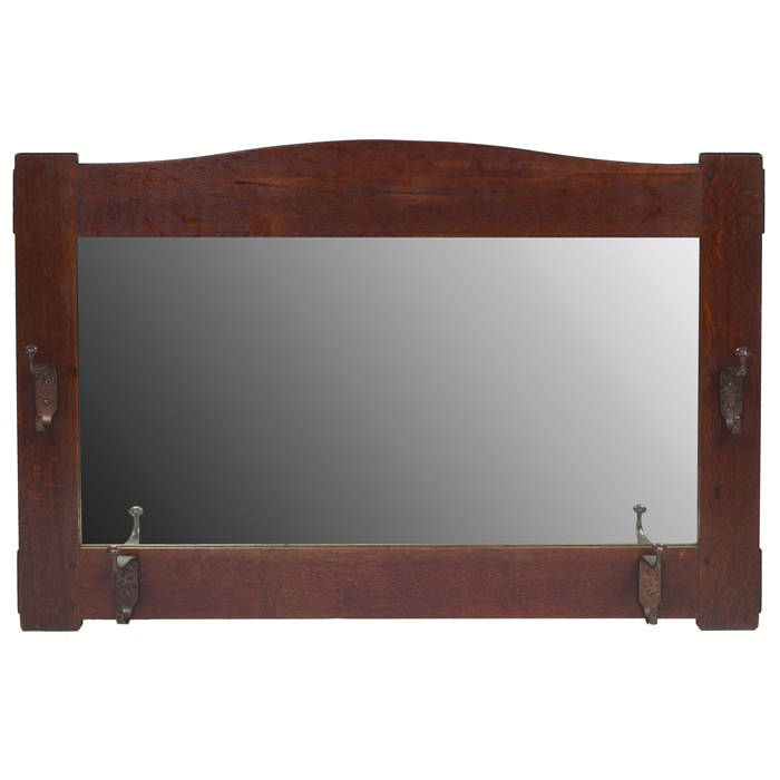 Appraisal: L and JG Stickley hall mirror arched top over original