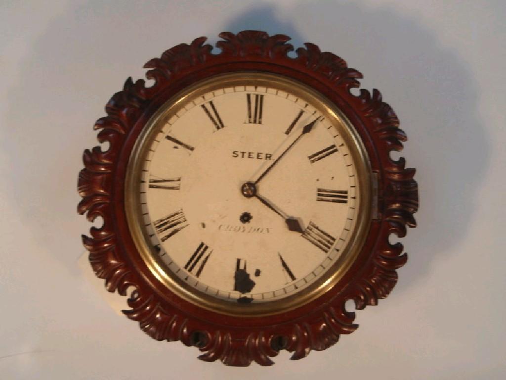 Appraisal: A thC mahogany cased wall clock with single fuse movement