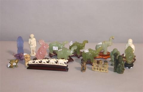 Appraisal: COLLECTION OF ASSORTED SMALL CARVINGS Including an Indian ivory elephant