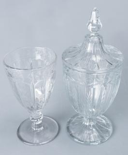 Appraisal: Heisey Glass Footed Celery Vase Compote Pair Two Heisey glass