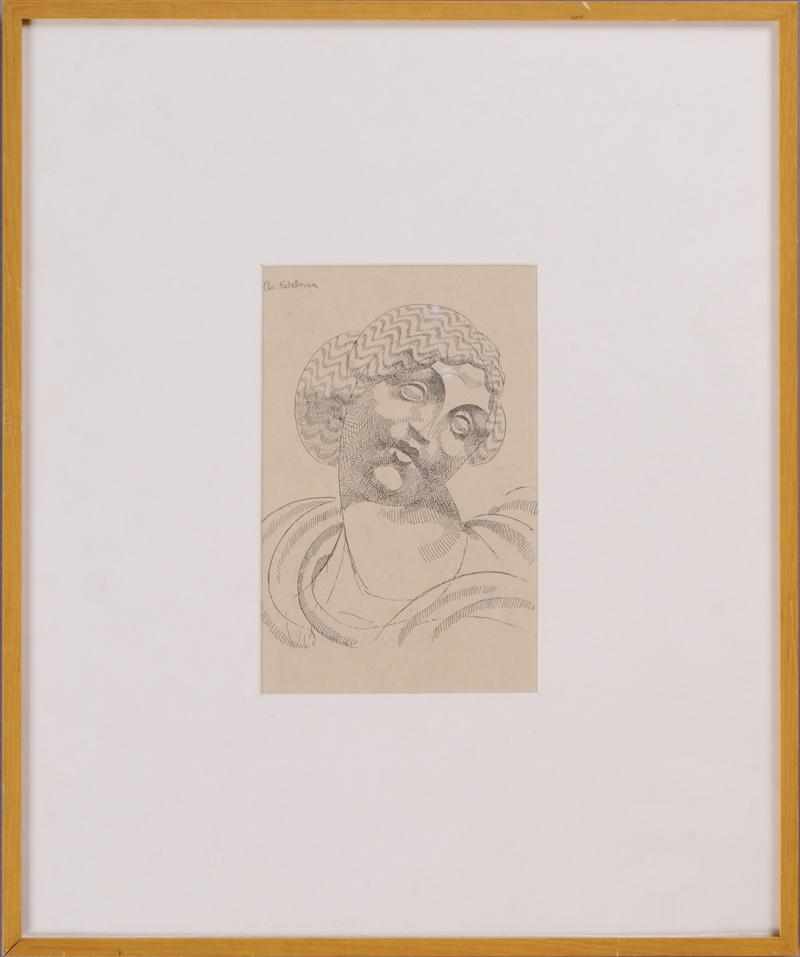 Appraisal: AFTER NADELMAN PORTRAIT HEAD Etching on paper signed in the